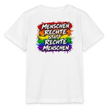 Menschenrechte statt Rechte Menschen - Stanley/Stella Kinder T-Shirt MINI CREATOR  - Weiß - Vorne - Maike (125cm)
