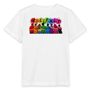 Vielfalt verbindet – Gemeinsam sind wir bunt - Stanley/Stella Kinder T-Shirt MINI CREATOR  - Weiß - Vorne - Maike (125cm)