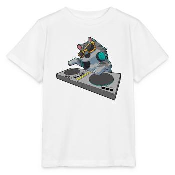 Katze DJ Musik - Stanley/Stella Kinder T-Shirt MINI CREATOR  - Weiß - Vorne - Maike (125cm)