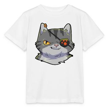 Katze Pirat - Stanley/Stella Kinder T-Shirt MINI CREATOR  - Weiß - Vorne - Maike (125cm)