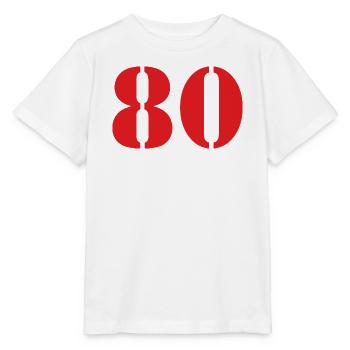 80. 80 JAHRE. 80. JUBILÄUM. 80-JAHRES-JUBILÄUM. - Stanley/Stella Kinder T-Shirt MINI CREATOR  - Weiß - Vorne - Maike (125cm)