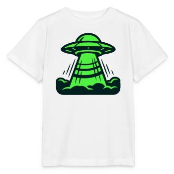 Ufo Start Landung Grafik - Stanley/Stella Kinder T-Shirt MINI CREATOR  - Weiß - Vorne - Maike (125cm)