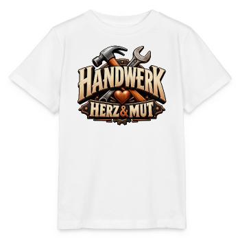 Handwerk, Herz & Mut Geschenk für Beruf Ausbildung - Stanley/Stella Kinder T-Shirt MINI CREATOR  - Weiß - Vorne - Maike (125cm)