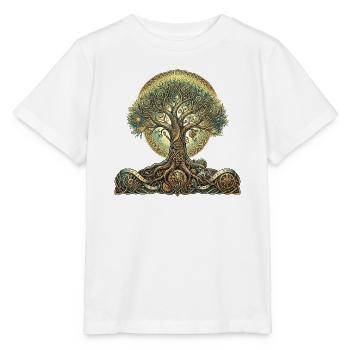 Zahnradbaum und Wurzeln - Stanley/Stella Kinder T-Shirt MINI CREATOR  - Weiß - Vorne - Maike (125cm)
