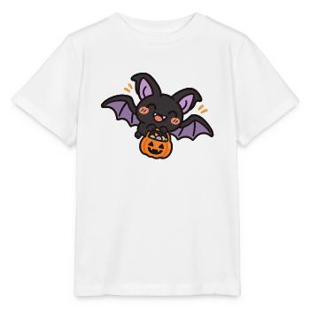 Süße Fledermaus mit Süßigkeiten - Stanley/Stella Kinder T-Shirt MINI CREATOR  - Weiß - Vorne - Maike (125cm)