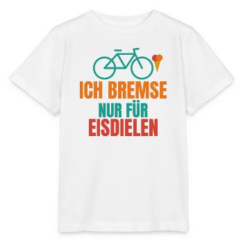 Ich bremse nur für Eisdielen – Fahrrad Spruch - Stanley/Stella Kinder T-Shirt MINI CREATOR  - Weiß - Vorne - Maike (125cm)