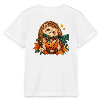 Igel-Herbst-Kürbis Halloween - Stanley/Stella Kinder T-Shirt MINI CREATOR  - Weiß - Vorne - Maike (125cm)