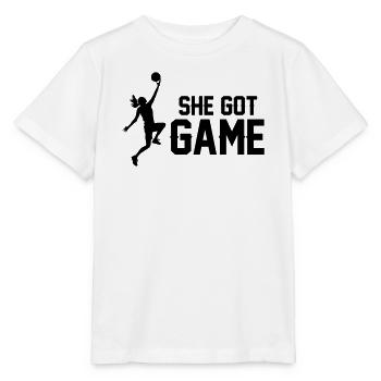 Frauen Basketball - Stanley/Stella Kinder T-Shirt MINI CREATOR  - Weiß - Vorne - Maike (125cm)