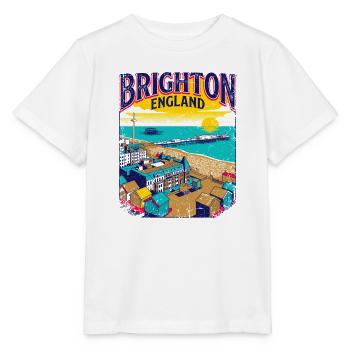 City Retro Brighton England Seaside Coastal - Stanley/Stella Kinder T-Shirt MINI CREATOR  - Weiß - Vorne - Maike (125cm)