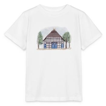 Fachwerkhaus im Aquarellstil  - Stanley/Stella Kinder T-Shirt MINI CREATOR  - Weiß - Vorne - Maike (125cm)