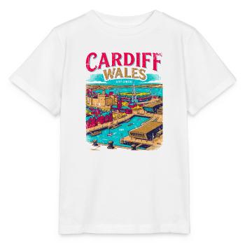 Cardiff Wales City Centre Bay Travel - Stanley/Stella Kinder T-Shirt MINI CREATOR  - Weiß - Vorne - Maike (125cm)