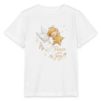 Aquarell Weihnachtsengel mit Stern - Stanley/Stella Kinder T-Shirt MINI CREATOR  - Weiß - Vorne - Maike (125cm)