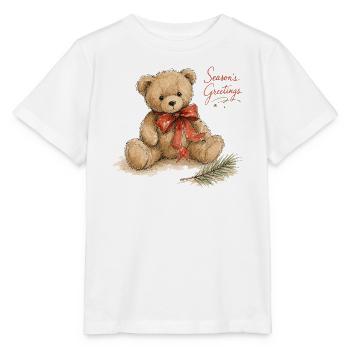 Aquarell Weihnachtsteddybär - Stanley/Stella Kinder T-Shirt MINI CREATOR  - Weiß - Vorne - Maike (125cm)