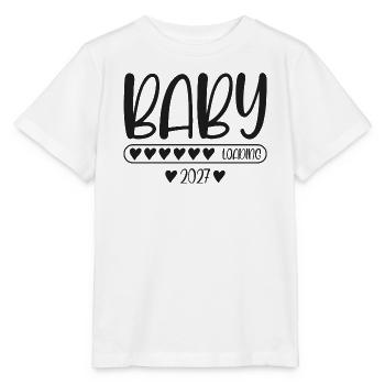 Baby 2027 Loading Schwangerschaft verkünden  - Stanley/Stella Kinder T-Shirt MINI CREATOR  - Weiß - Vorne - Maike (125cm)