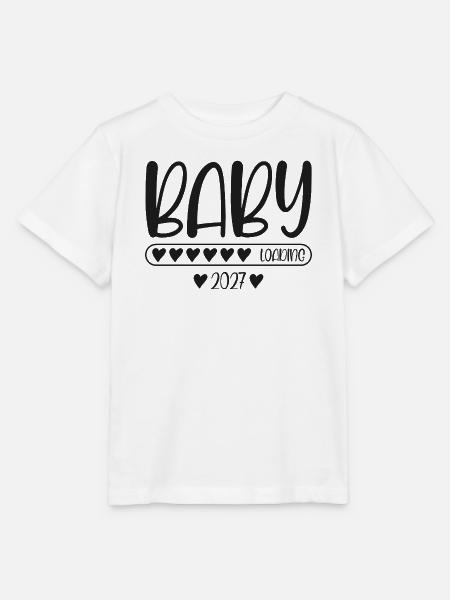 Baby 2027 Loading Schwangerschaft verkünden - Stanley/Stella Kinder T-Shirt MINI CREATOR - Weiß
