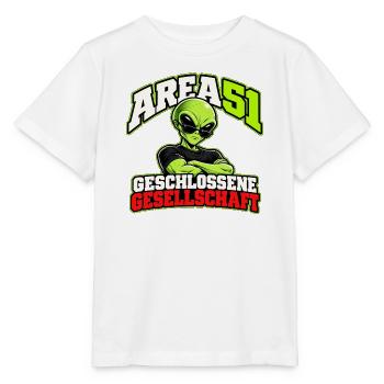 Area 51 – Geschlossene Gesellschaft - Stanley/Stella Kinder T-Shirt MINI CREATOR  - Weiß - Vorne - Maike (125cm)