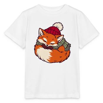 Schlafender Fuchs im Schal - Stanley/Stella Kinder T-Shirt MINI CREATOR  - Weiß - Vorne - Maike (125cm)