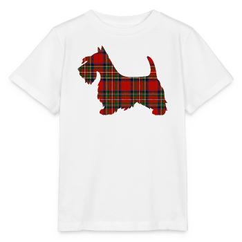 Tartan Scottie Hund | Pyrenäen-Linienlabor - Stanley/Stella Kinder T-Shirt MINI CREATOR  - Weiß - Vorne - Maike (125cm)