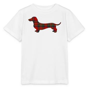 Tartan-Wursthund | Pyrenäenlinien-Labor - Stanley/Stella Kinder T-Shirt MINI CREATOR  - Weiß - Vorne - Maike (125cm)