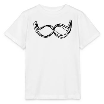 Schnurrbart handgezeichnet - Stanley/Stella Kinder T-Shirt MINI CREATOR  - Weiß - Vorne - Maike (125cm)