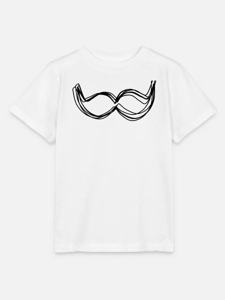 Schnurrbart handgezeichnet - Stanley/Stella Kinder T-Shirt MINI CREATOR - Weiß