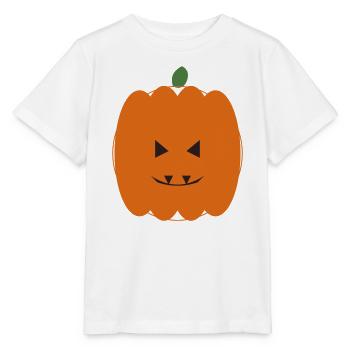 Kürbis Halloween Lächeln Design - Stanley/Stella Kinder T-Shirt MINI CREATOR  - Weiß - Vorne - Maike (125cm)
