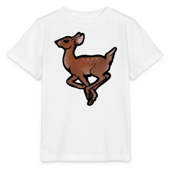 Rehkitz-in-Bewegung-Silhouette - Stanley/Stella Kinder T-Shirt MINI CREATOR  - Weiß - Vorne - Maike (125cm)