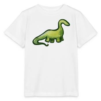 Salbeigrüner Aquarell-Dino - Stanley/Stella Kinder T-Shirt MINI CREATOR  - Weiß - Vorne - Maike (125cm)