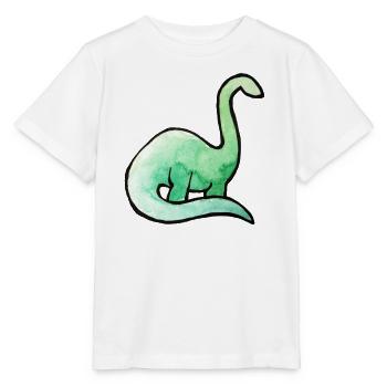 Smaragdgrünes Dino-Aquarell - Stanley/Stella Kinder T-Shirt MINI CREATOR  - Weiß - Vorne - Maike (125cm)