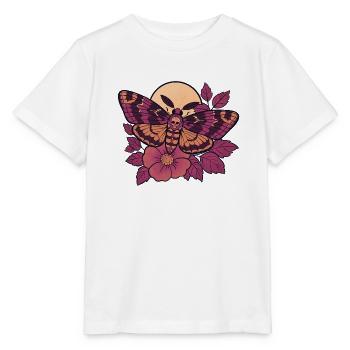 Schädelmotten-Mond-Floral - Stanley/Stella Kinder T-Shirt MINI CREATOR  - Weiß - Vorne - Maike (125cm)