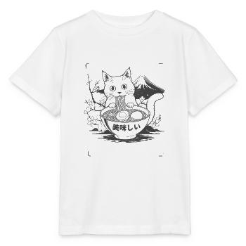 Katze Klaut Mein Ramen - Stanley/Stella Kinder T-Shirt MINI CREATOR  - Weiß - Vorne - Maike (125cm)