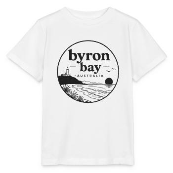 Byron Bay Küsten-Silhouette - Stanley/Stella Kinder T-Shirt MINI CREATOR  - Weiß - Vorne - Maike (125cm)