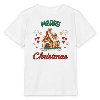 Merry Christmas Lebkuchenhaus Retro Geschenk - Stanley/Stella Kinder T-Shirt MINI CREATOR  - Weiß - Vorne - Maike (125cm)