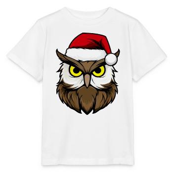 Eulen Weihnachten / Weihnachtsmann Vogel - Stanley/Stella Kinder T-Shirt MINI CREATOR  - Weiß - Vorne - Maike (125cm)