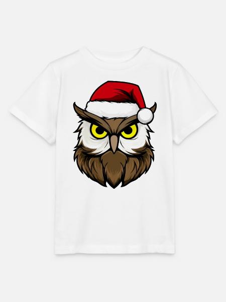 Eulen Weihnachten / Weihnachtsmann Vogel - Stanley/Stella Kinder T-Shirt MINI CREATOR  - Weiß