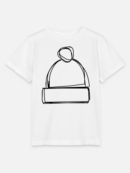 Pudelmütze handgezeichnet - Stanley/Stella Kinder T-Shirt MINI CREATOR - Weiß