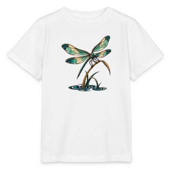 Libelle über stillem Wasser - Stanley/Stella Kinder T-Shirt MINI CREATOR  - Weiß - Vorne - Maike (125cm)