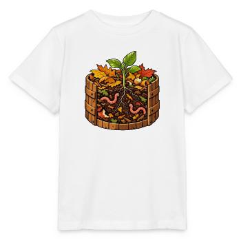 Kompostgarten mit freundlichen Würmern - Stanley/Stella Kinder T-Shirt MINI CREATOR  - Weiß - Vorne - Maike (125cm)