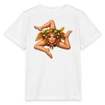 Sizilianische Trinacria - Stanley/Stella Kinder T-Shirt MINI CREATOR  - Weiß - Vorne - Maike (125cm)