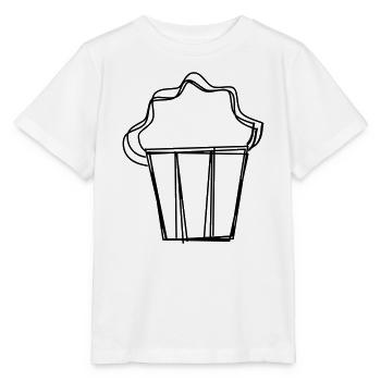 Popcorn handgezeichnet - Stanley/Stella Kinder T-Shirt MINI CREATOR  - Weiß - Vorne - Maike (125cm)