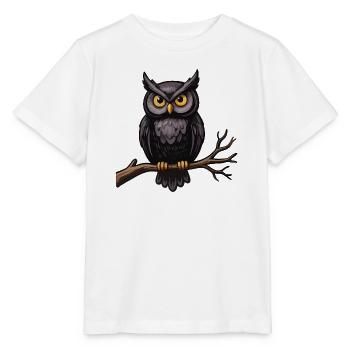 Eule auf einem Ast - Stanley/Stella Kinder T-Shirt MINI CREATOR  - Weiß - Vorne - Maike (125cm)