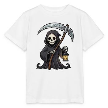 Reaper mit Laterne - Stanley/Stella Kinder T-Shirt MINI CREATOR  - Weiß - Vorne - Maike (125cm)