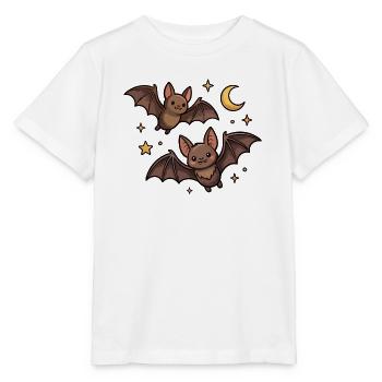 Fledermäuse mit dem Mond - Stanley/Stella Kinder T-Shirt MINI CREATOR  - Weiß - Vorne - Maike (125cm)