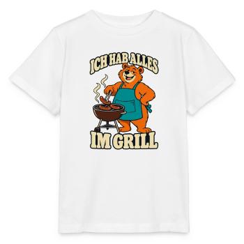 Ich hab alles im Grill – Grillbär Grillmeister - Stanley/Stella Kinder T-Shirt MINI CREATOR  - Weiß - Vorne - Maike (125cm)