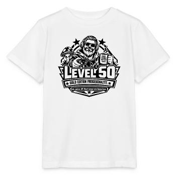 Level 50: 50. Geburtstag – Lustiges Gamer-Geschenk - Stanley/Stella Kinder T-Shirt MINI CREATOR  - Weiß - Vorne - Maike (125cm)