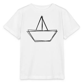 Papierboot handgezeichnet - Stanley/Stella Kinder T-Shirt MINI CREATOR  - Weiß - Vorne - Maike (125cm)