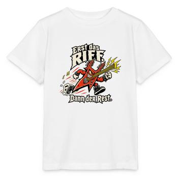 Gitarrenriff Rock Metal Fan Gitarrist - Stanley/Stella Kinder T-Shirt MINI CREATOR  - Weiß - Vorne - Maike (125cm)