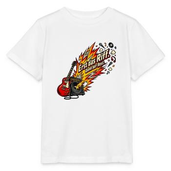 Rockfan Gitarrenriff Metal Fan Riff zuerst - Stanley/Stella Kinder T-Shirt MINI CREATOR  - Weiß - Vorne - Maike (125cm)