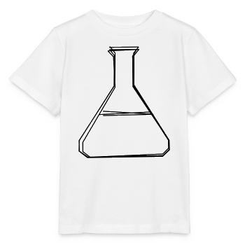 Laborkolben handgezeichnet - Stanley/Stella Kinder T-Shirt MINI CREATOR  - Weiß - Vorne - Maike (125cm)