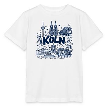 Köln - Wahrzeichen - Deutschland - Rhein - Dom - Stanley/Stella Kinder T-Shirt MINI CREATOR  - Weiß - Vorne - Maike (125cm)